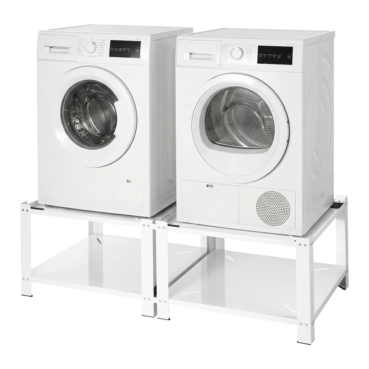 Laundry Pedestal, 16.1 in Height, 27.5 x 27.5 in Washer and Dryer Pedestals with Storage Shelf, 700 lbs Load Capacity, Non-Slip Feet, Washing Machine Stand Universal Fit, White, 2 Pack