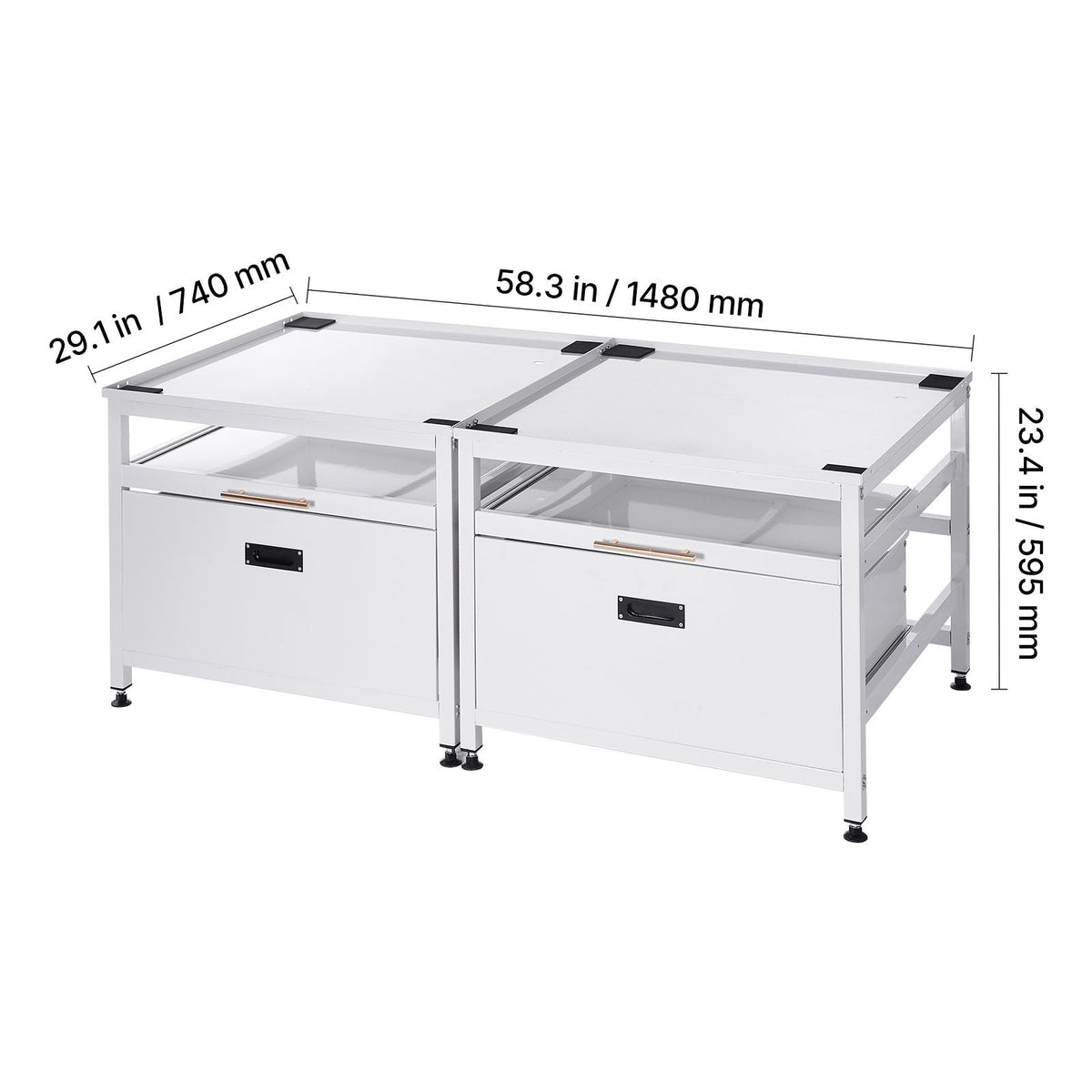 Laundry Pedestal, 22.6 in Height, 29 x 29 in Washer and Dryer Pedestals with Pull-out Tray and Storage Space, 800 lbs Load Capacity, Non-Slip Feet Washing Machine Stand Universal, White, 2 Pack