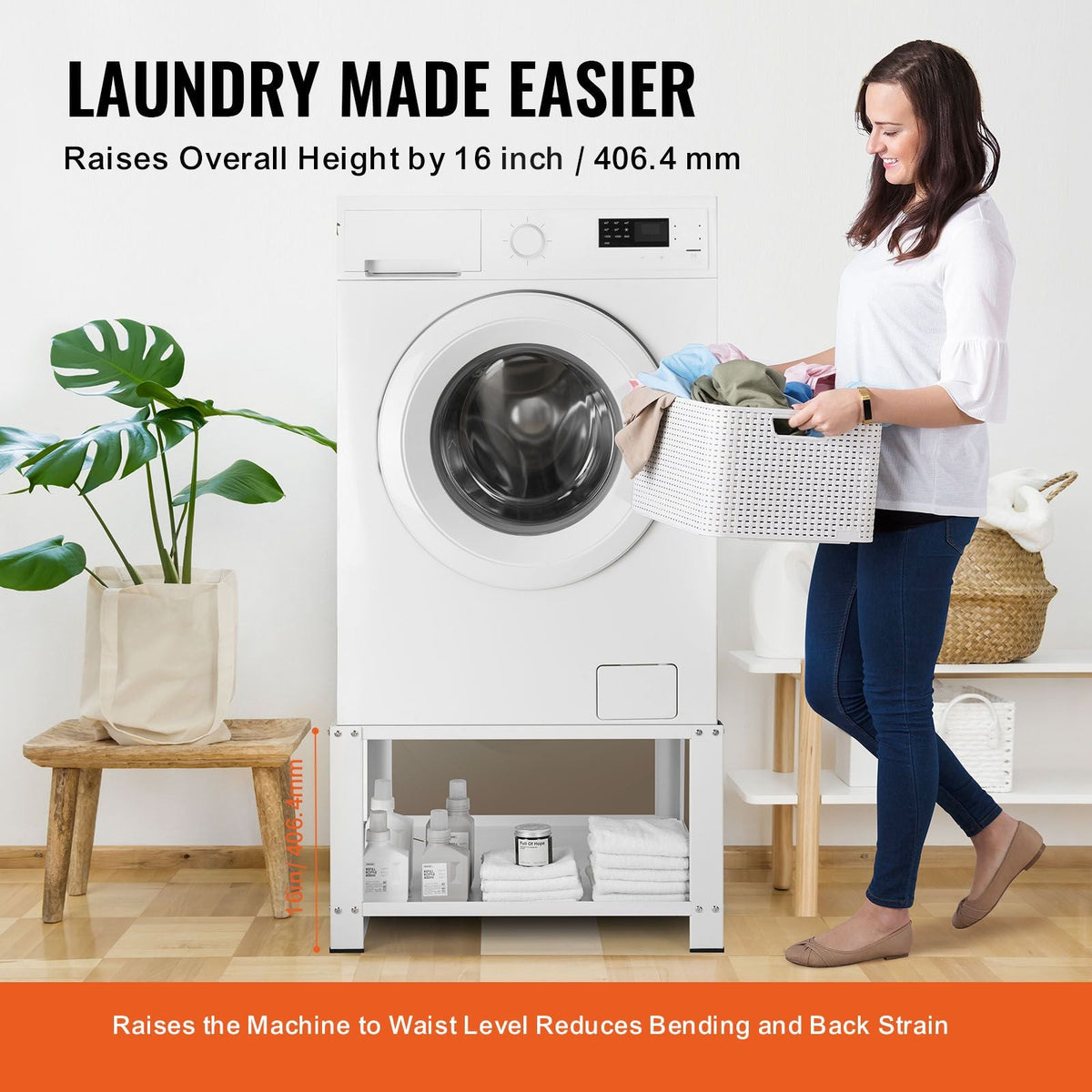 Laundry Pedestal with Storage Shelf, 28"Lx28" Wx16" H, Washer And Dryer Base Stand Platform Universal Fit 660lbs Capacity, Heavy Duty Steel Multi-Functional Base for Washing Machine