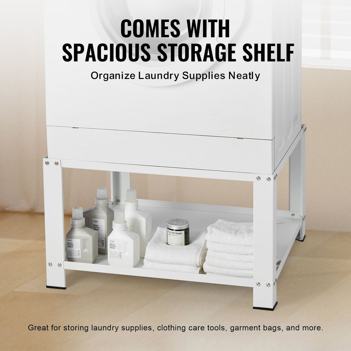 Laundry Pedestal with Storage Shelf, 28"Lx28" Wx16" H, Washer And Dryer Base Stand Platform Universal Fit 660lbs Capacity, Heavy Duty Steel Multi-Functional Base for Washing Machine