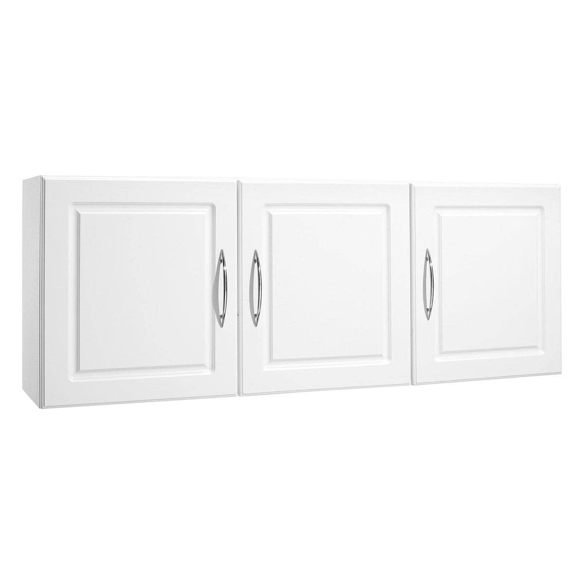 Laundry Room Wall Cabinet, 2-Tier Wall Mounted Hanging Cabinet with 3 Doors, Cupboard Organizer with Adjustable Shelf, for Kitchen, Garage, Laundry, 12.44 x 54 x 20.31 in (D x W x H), White