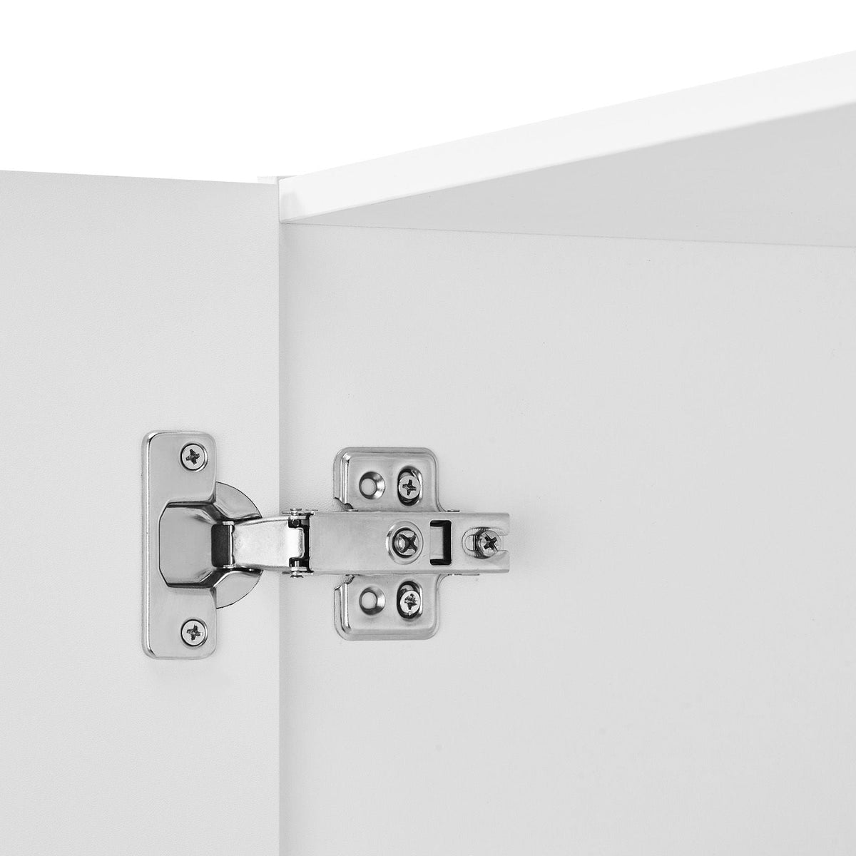 Laundry Room Wall Cabinet, 2-Tier Wall Mounted Hanging Cabinet with Adjustable Shelf, 36 in Cupboard Storage with 2 Doors, for Kitchen, Bathroom, Laundry, 16 x 36 x 24 in (D x W x H), White