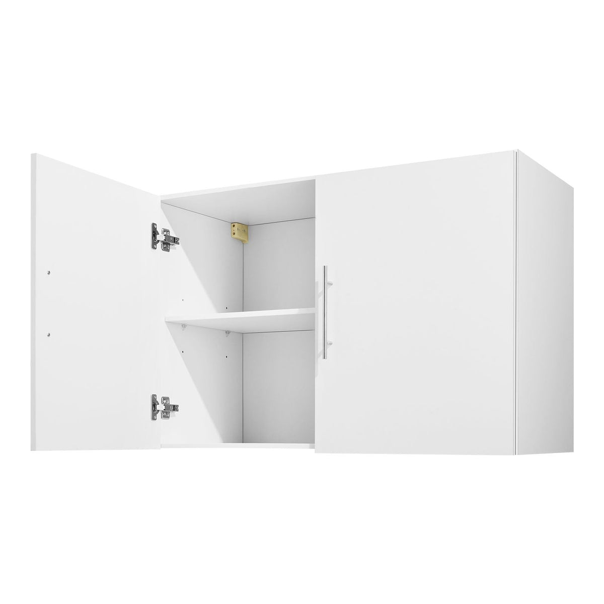 Laundry Room Wall Cabinet, 2-Tier Wall Mounted Hanging Cabinet with Adjustable Shelf, 36 in Cupboard Storage with 2 Doors, for Kitchen, Bathroom, Laundry, 16 x 36 x 24 in (D x W x H), White