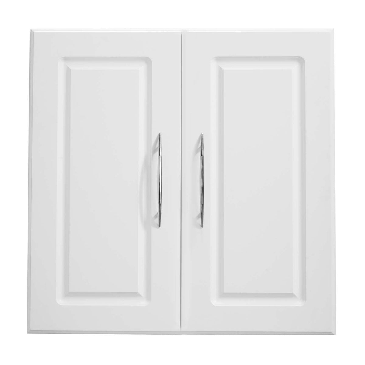 Laundry Room Wall Cabinet, 2-Tier Wall Mounted Hanging Cabinet with Adjustable Shelf, Cupboard Storage with 2 Doors, for Kitchen, Bathroom, Laundry, 11.8 x 23.6 x 23.6 in (D x W x H), White