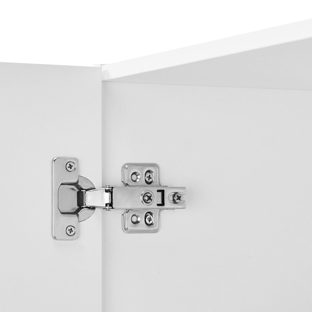 Laundry Room Wall Cabinet, 2-Tier Wall Mounted Hanging Cabinet with Adjustable Shelf, Cupboard Storage with 3 Doors, for Kitchen, Bathroom, Laundry, 12.44 x 54 x 20.31 in (D x W x H), White