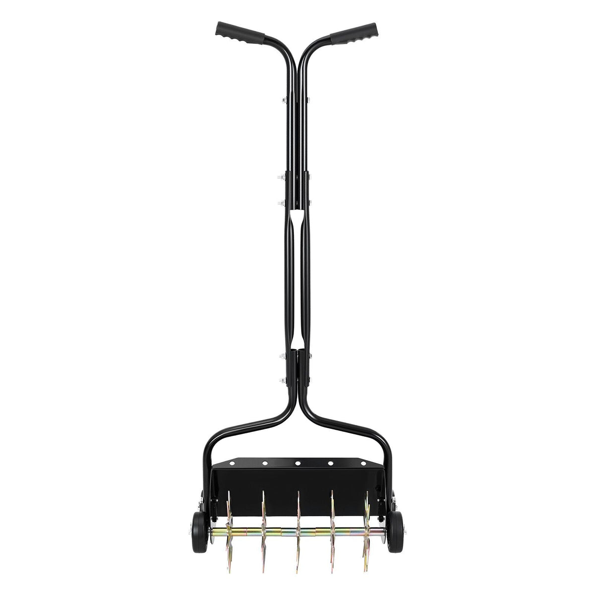 Lawn Aerator, 18 in Manual Push Spike Aerator with 4 Wheels & Handle, Heavy Duty Grass Aerators, Supports 40 lbs Added Weight, Rolling Lawn Aeration Tool for Garden Yard Aeration Soil Health