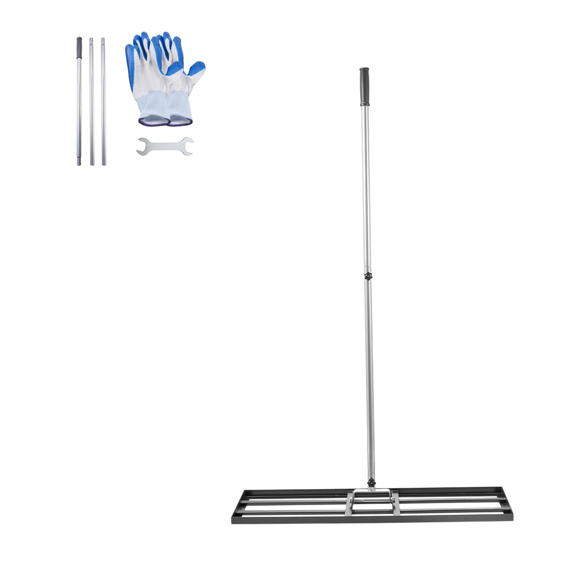 Lawn Leveling Rake, Lawn Leveler with 83.9 in Handle, 36x10 in Ground Plate, Rust-Resistant Carbon Steel Soil Leveler, 3 Heights Adjustable, Effort Saving Lawn Leveling Tool for Yard Golf Court