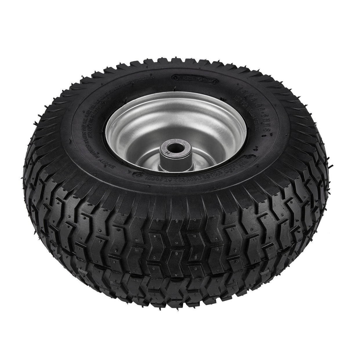 Lawn Mower Tires, 15x6-6" Lawn Tractor Tires, 2-Pack Tire and Wheel Assemblies, Turf Pneumatic Tires with 3" Centered Hub and 3/4" Bushing Size, 16 PCS Adapters for Riding Mowers Lawn Tractors