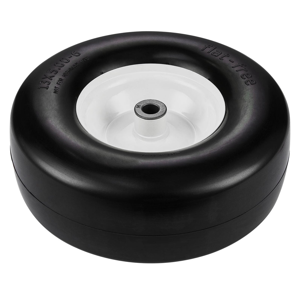 Lawn Mower Tires with Rim, 13x5-6" Tubeless Tractor Tires, 2-Pack Tire and Wheel Assembly, Flat-free PU Tires, 3.25"-5.9" Centered Hub, 3/4" Bushing Size, 20 PCS Adapter for Lawn Mowers Tractors