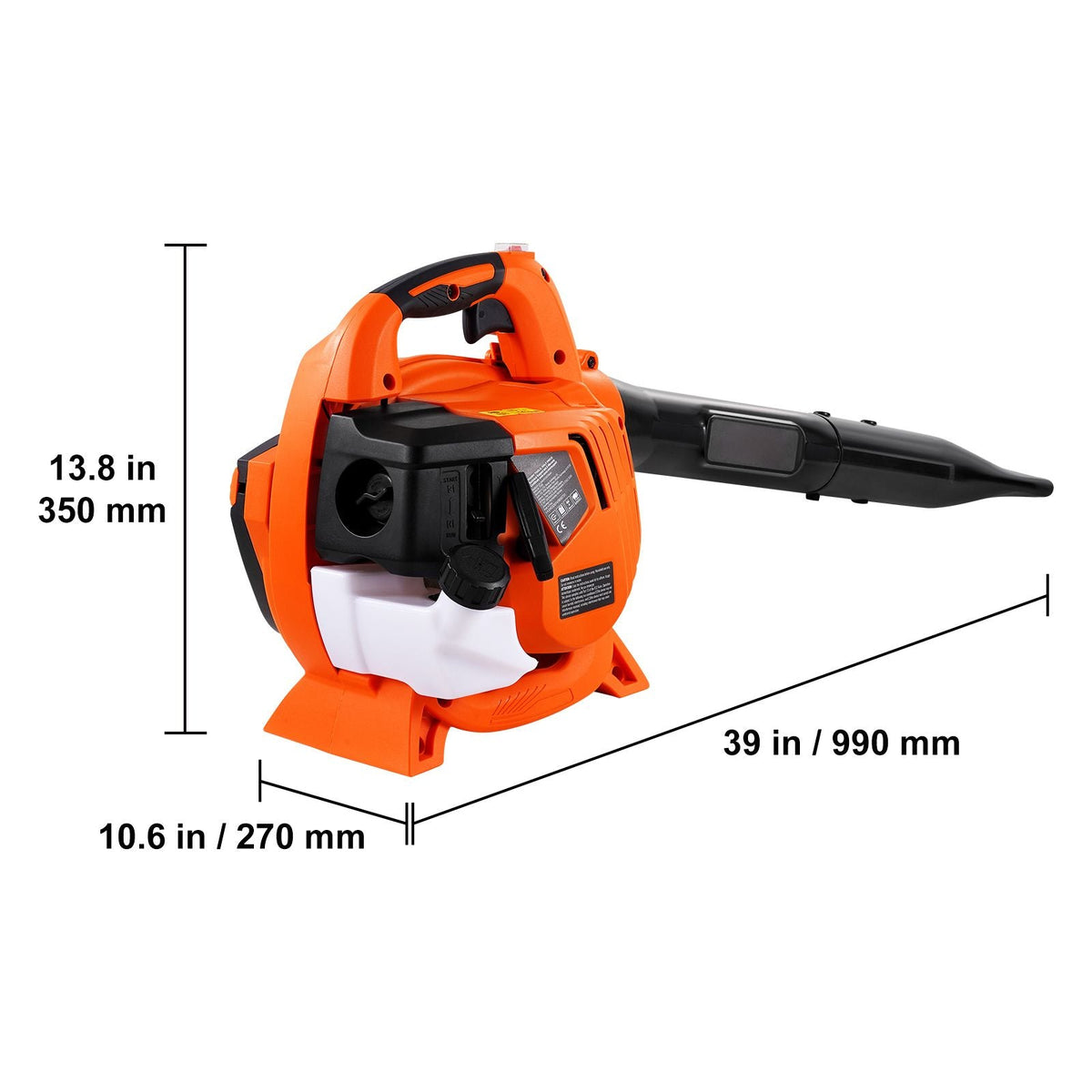 Leaf Blower, 26CC 2-Cycle Handheld Leaf Blower with A Fuel Tank, 2-in-1 Blower 425CFM Air Volume 156MPH Speed, Ideal for Lawn Care, Leaf Cleaning, and Snow Removal