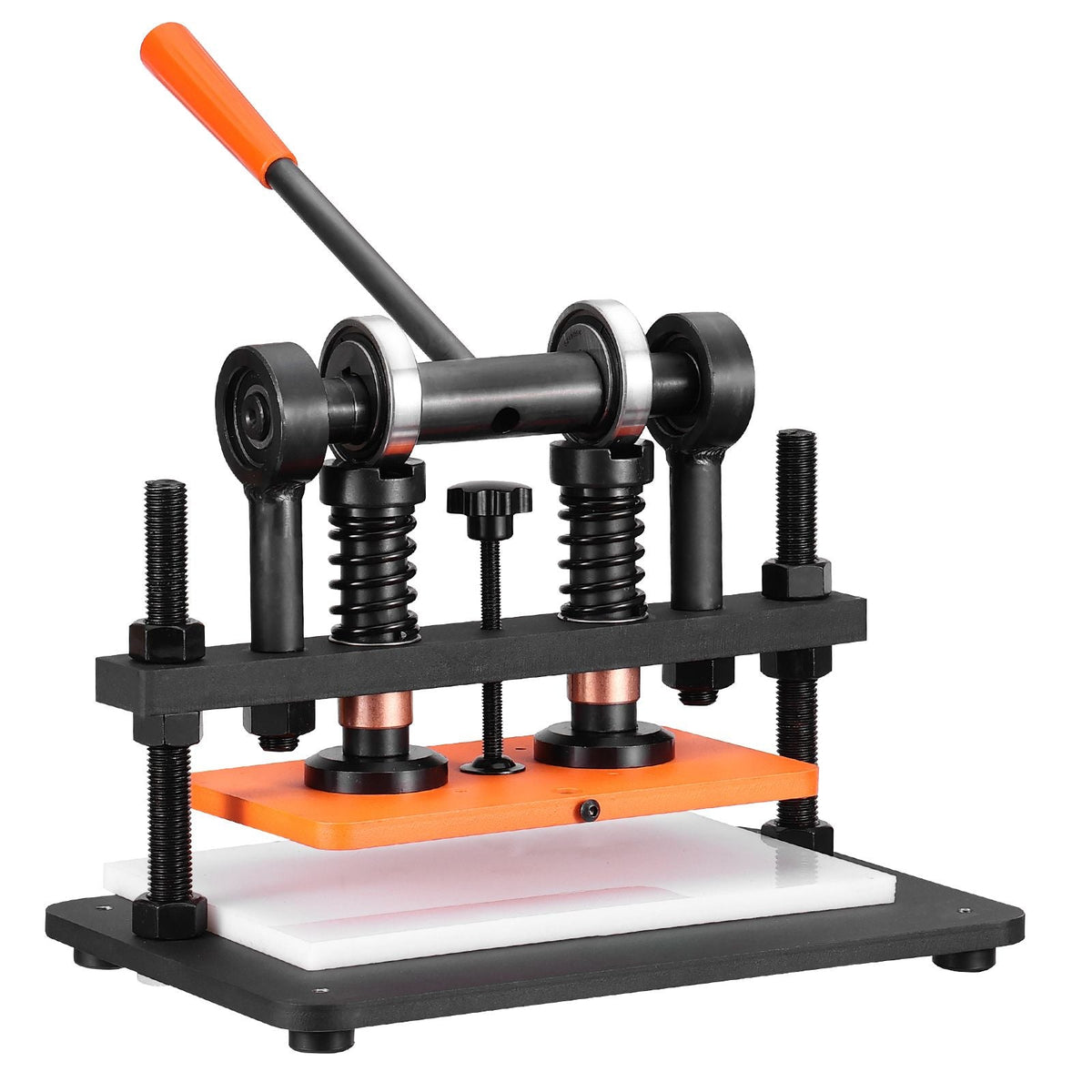 Leather Cutting Machine, 10.2 x 5.9 in Embossing Plate Manual Die Cutter, 0.47 in Pressure Stroke Dual Guide Shafts Die Cut Machine, Leather Embossing Machine for Various of Materials
