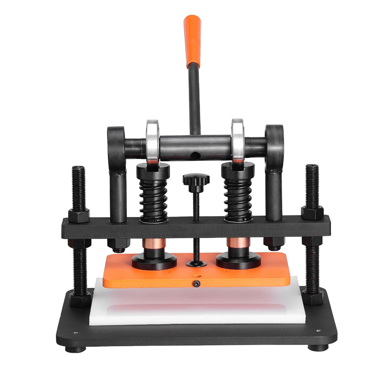 Leather Cutting Machine, 10.2 x 5.9 in Embossing Plate Manual Die Cutter, 0.47 in Pressure Stroke Dual Guide Shafts Die Cut Machine, Leather Embossing Machine for Various of Materials
