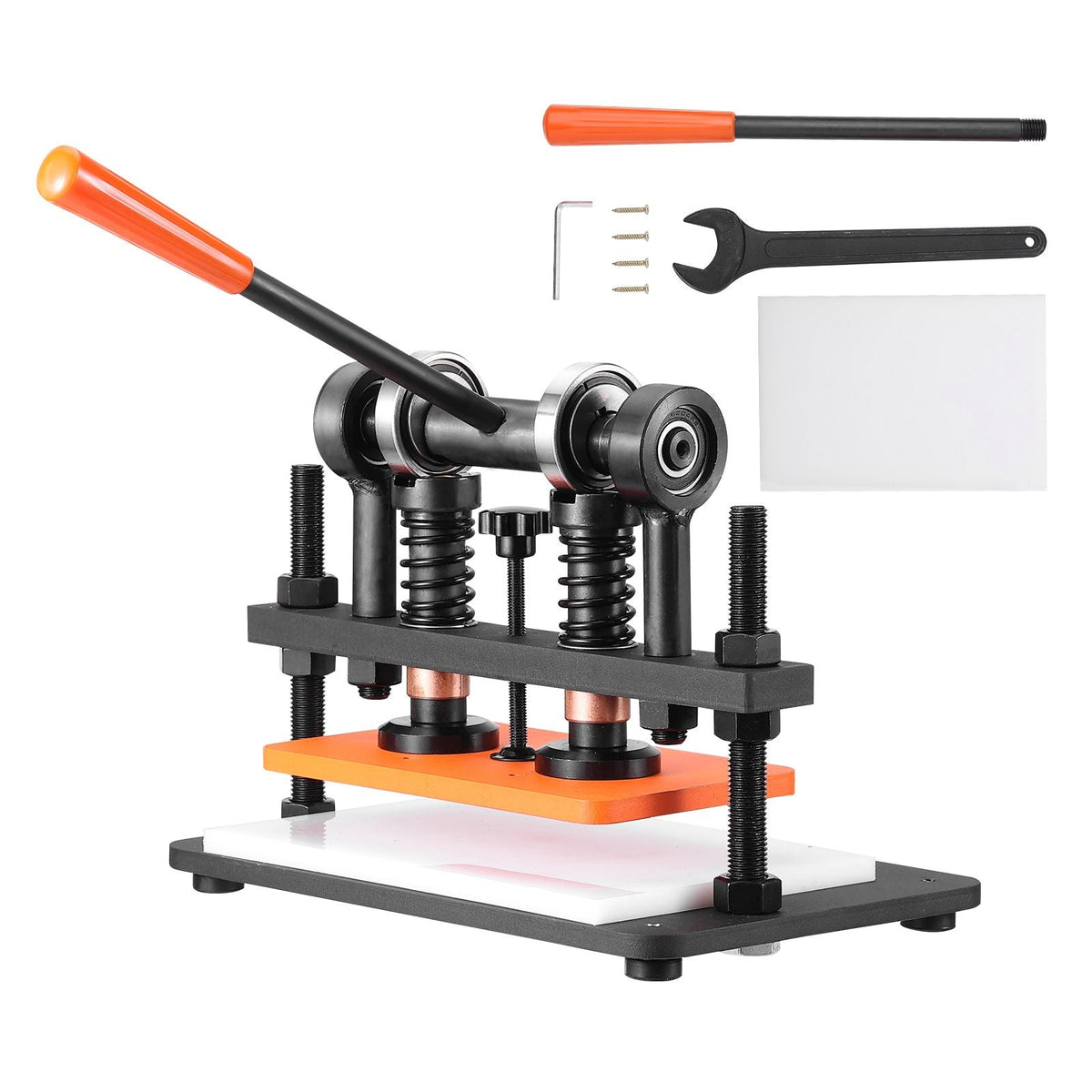 Leather Cutting Machine, 10.2 x 5.9 in Embossing Plate Manual Die Cutter, 0.47 in Pressure Stroke Dual Guide Shafts Die Cut Machine, Leather Embossing Machine for Various of Materials