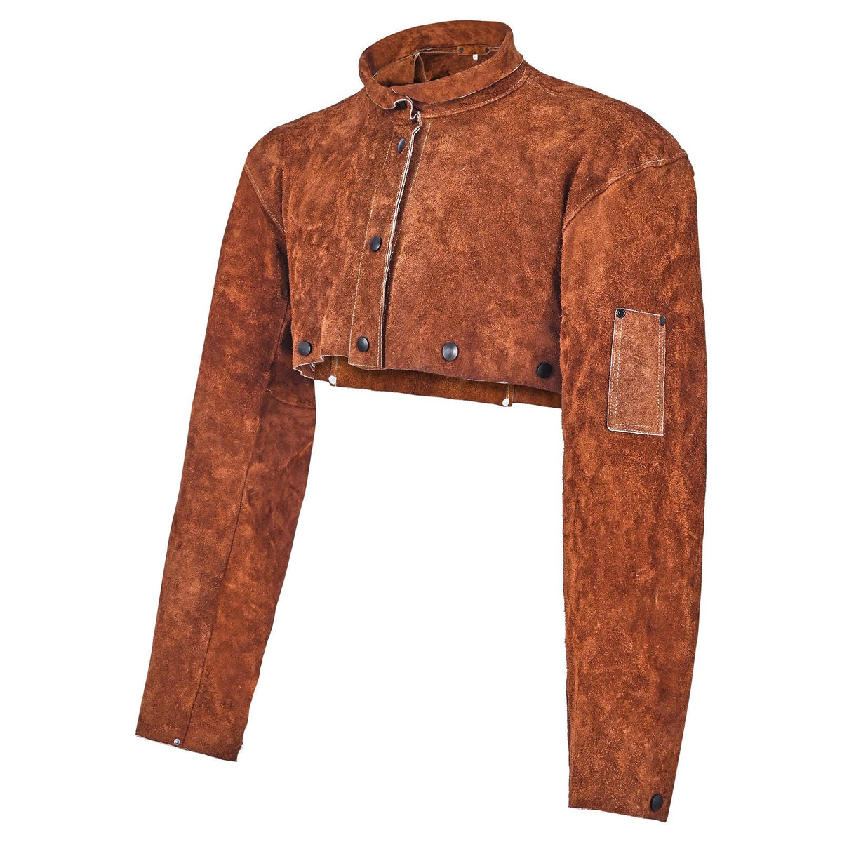 Leather Welding Cape Sleeve, Heavy Duty Flame Resistant Cowhide Safety Cape Sleeves for Men Women, Heat-Resistant for Welding, Blacksmithing, Woodworking, Gardening, L-Size