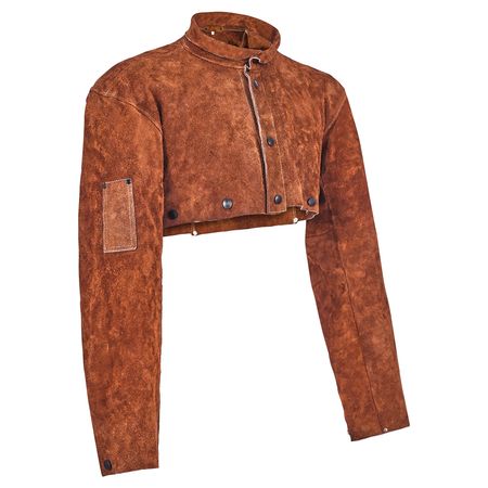 Leather Welding Cape Sleeve, Heavy Duty Flame Resistant Cowhide Safety Cape Sleeves for Men Women, Heat-Resistant for Welding, Blacksmithing, Woodworking, Gardening, XL-Size