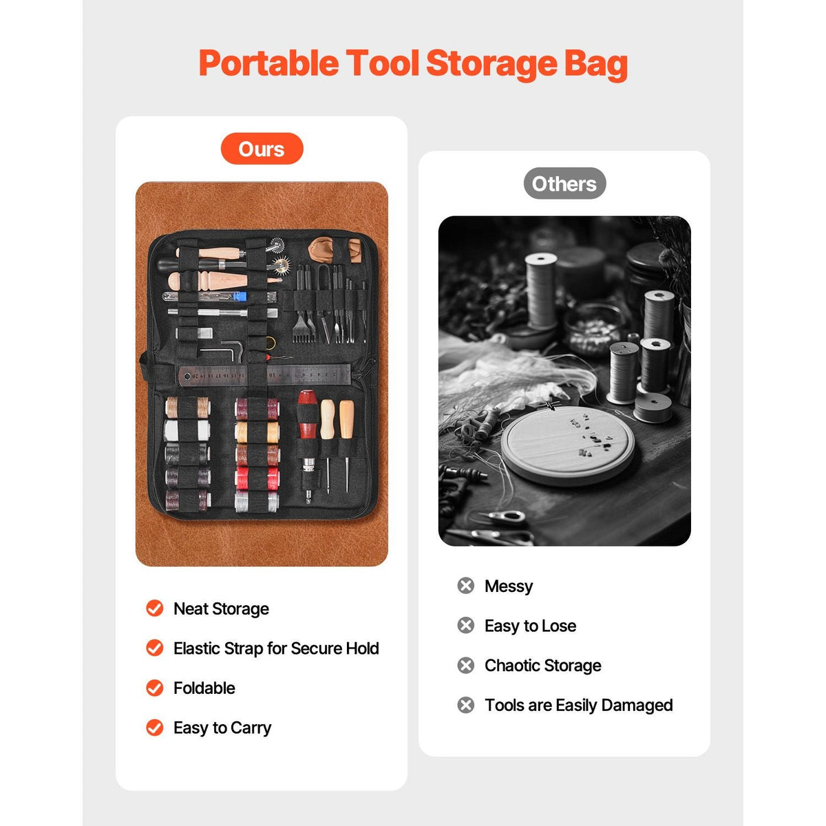 Leather Working Tools Kit, 38 PCS Leather Craft Tools with Portable Canvas Storage Bag, Engraving Punching Sewing Stamping Cutting Tools, Ideal for Beginners DIY Enthusiasts and Professionals
