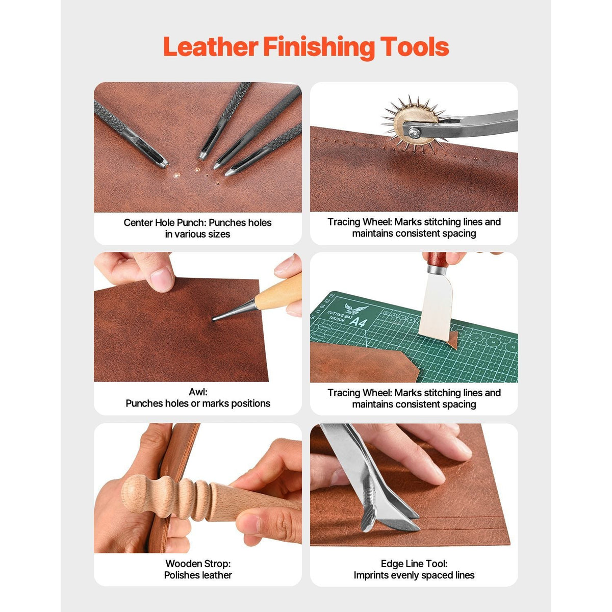 Leather Working Tools Kit, 59 PCS Leather Craft Tools with Portable Canvas Storage Bag, Engraving Punching Sewing Stamping Sanding Tools, Ideal for Beginners DIY Enthusiasts and Professionals