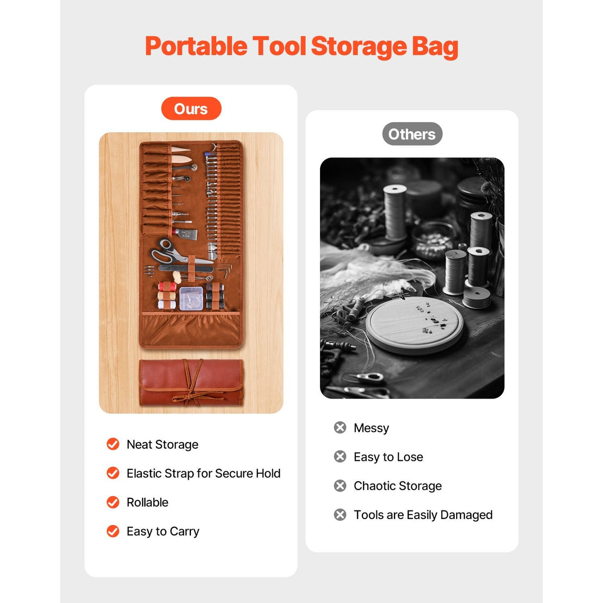 Leather Working Tools Kit, 72 PCS Leather Craft Tools with Portable Leather Storage Bag, Engraving Punching Sewing Stamping Sanding Tools, Ideal for Beginners DIY Enthusiasts and Professionals