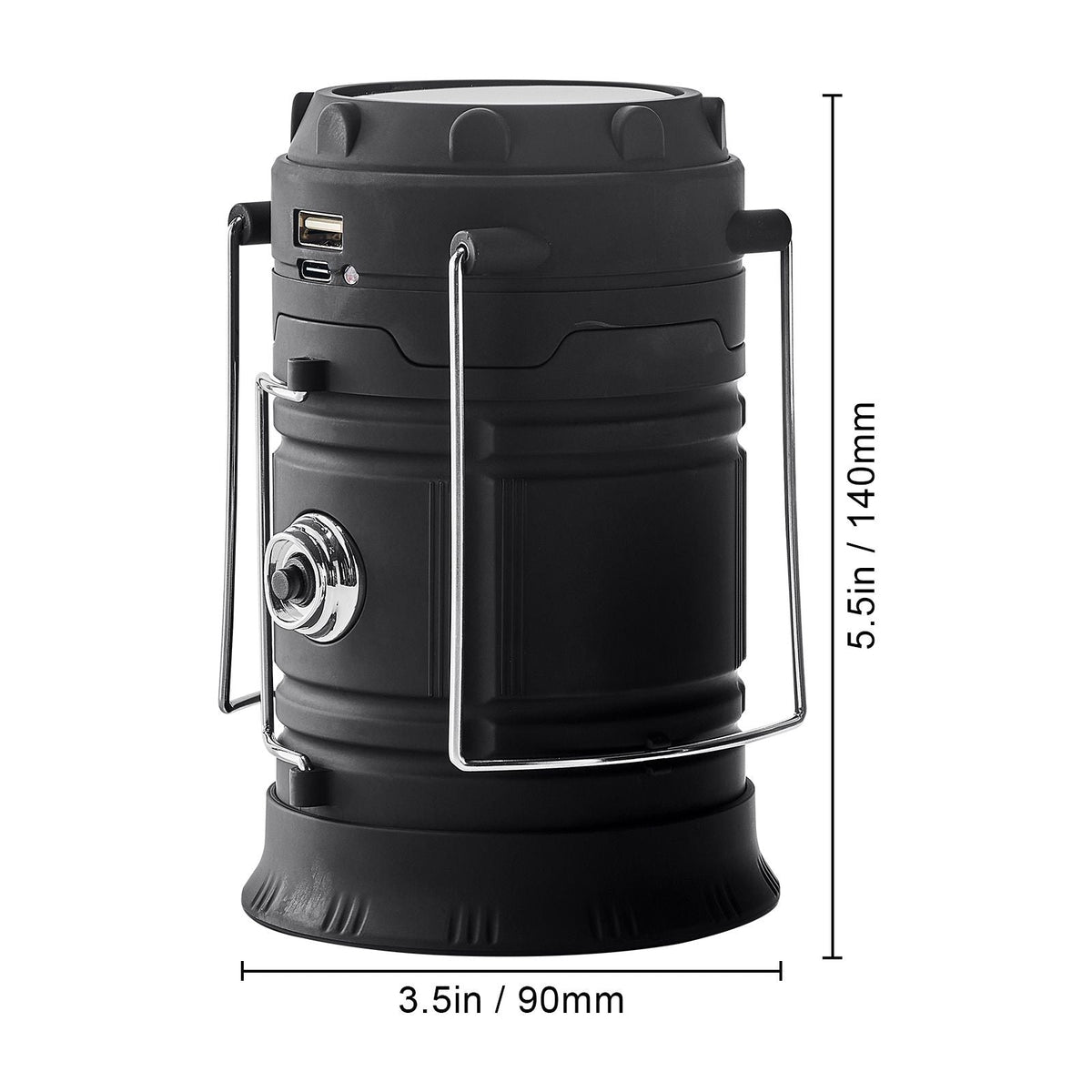 LED Camping Lanterns, 4 Pack Rechargeable Camping Flashlights, Solar & USB Charging, Portable Collapsible, Bulit to Last Lights, As Power Bank, for Hiking, Hurricane Emergency, Outrages, Fishing