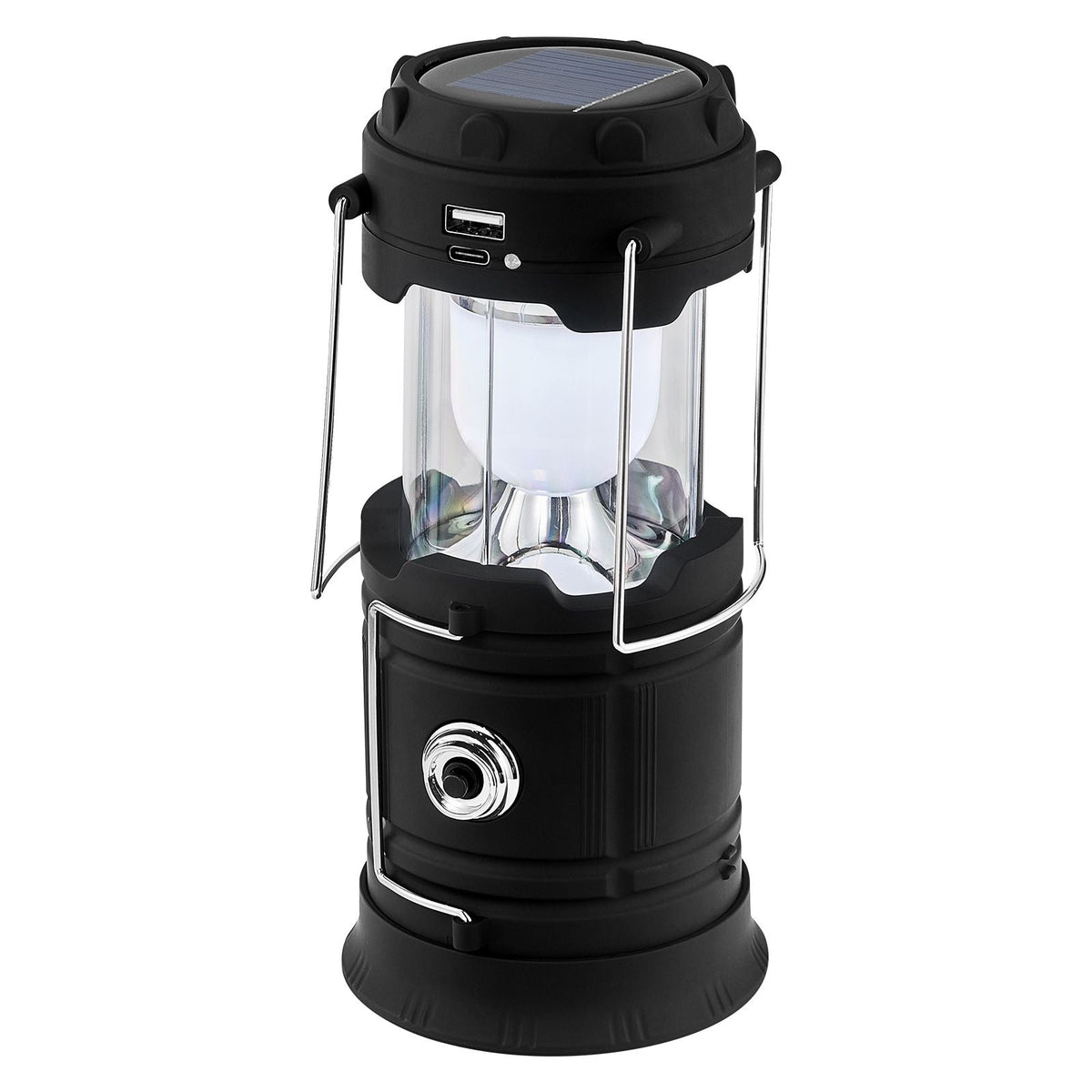 LED Camping Lanterns, 4 Pack Rechargeable Camping Flashlights, Solar & USB Charging, Portable Collapsible, Bulit to Last Lights, As Power Bank, for Hiking, Hurricane Emergency, Outrages, Fishing