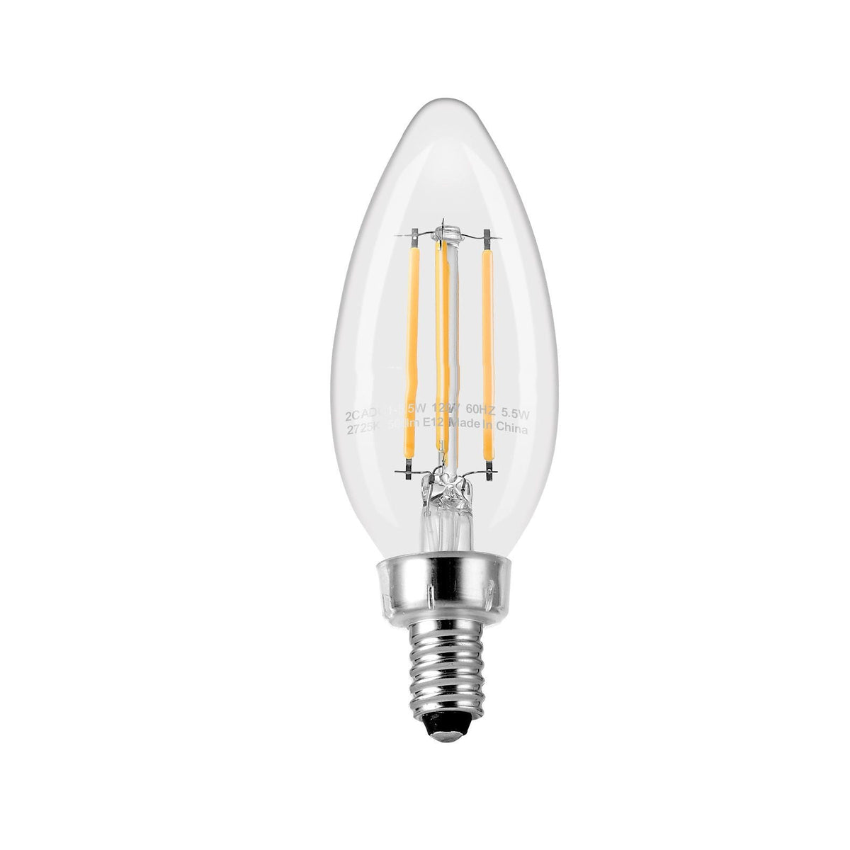 LED Candelabra Bulbs, 12-Pack Dimmable Chandelier Light Bulbs, Vintage Clear Glass Candle Light Bulb with 2725K Warm Lighting, 90+ High CRI & E12 Base for Chandeliers, Wall Sconces & Table Lamps