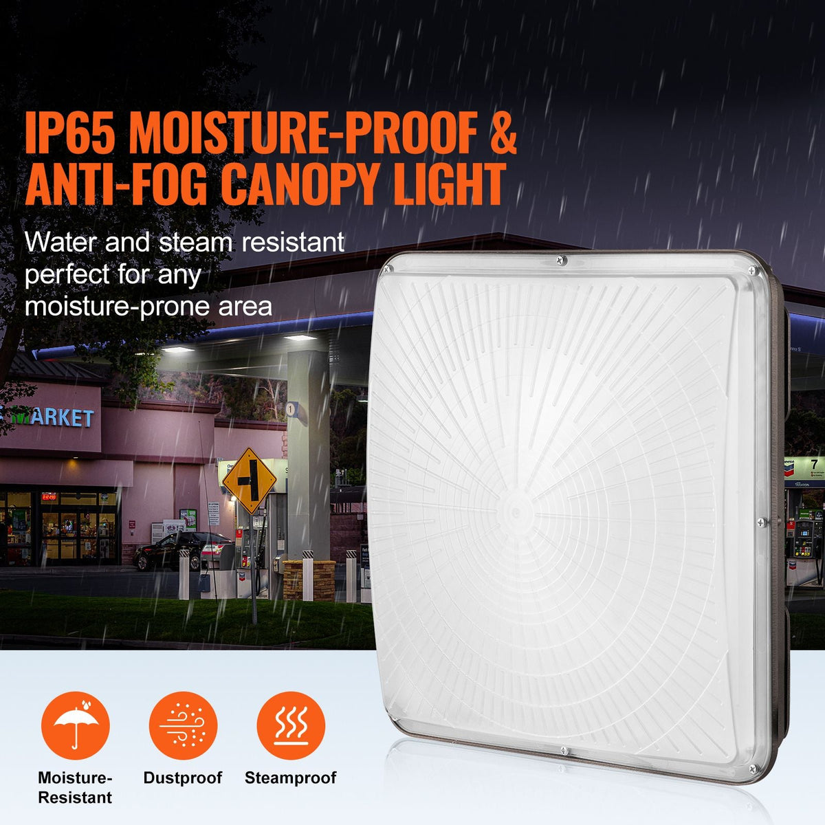 LED Canopy Light, 150W, 16500LM 5000K Daylight Commercial Industrial Outdoor Canopy Light, 12.4" x 12.4" Surface Mount Ceiling Lighting for Gas Station Warehouse Garage Street Shop Hotel, IP65