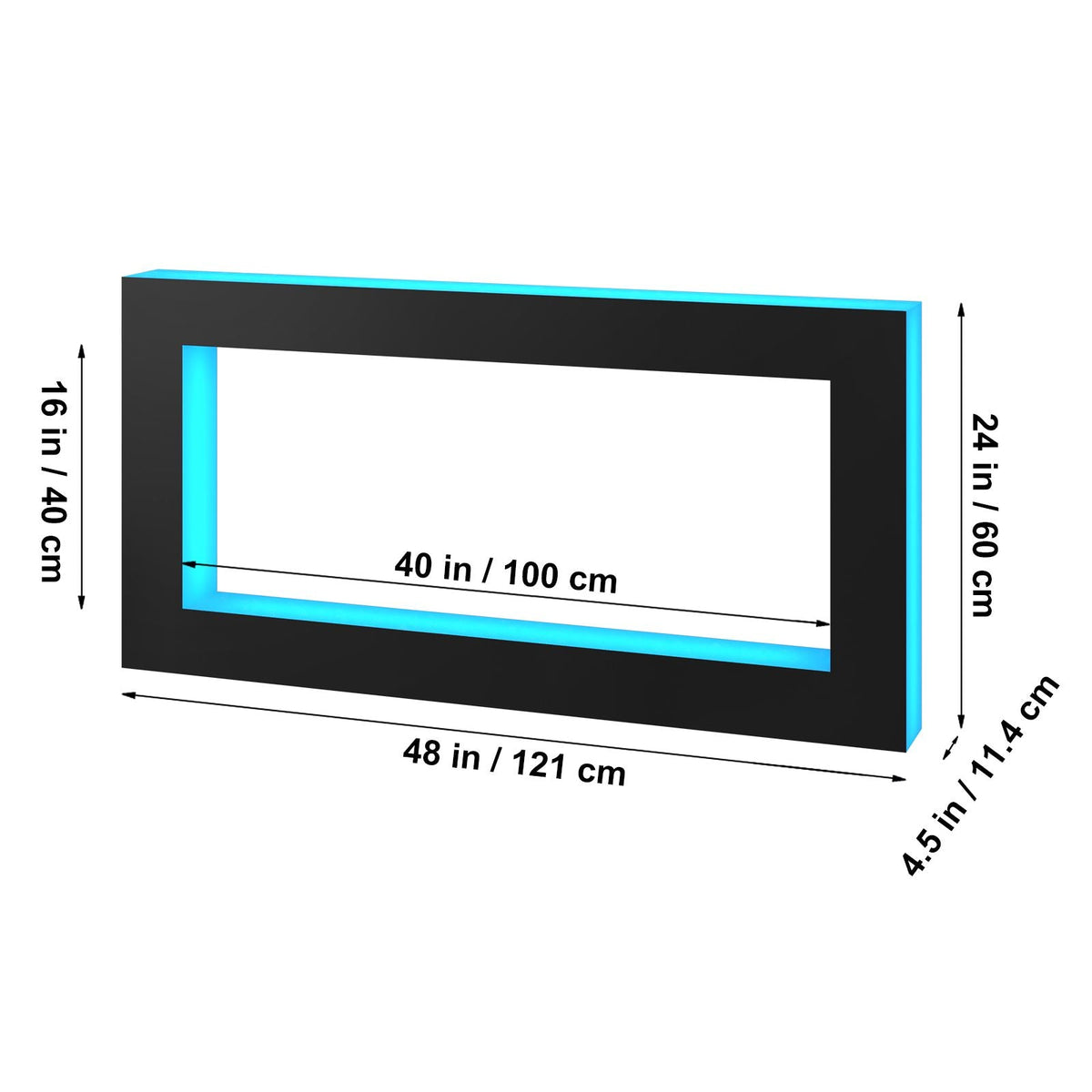 LED Lighted Liquor Bottle Display Bar Shelf RF & App Control 48" Square