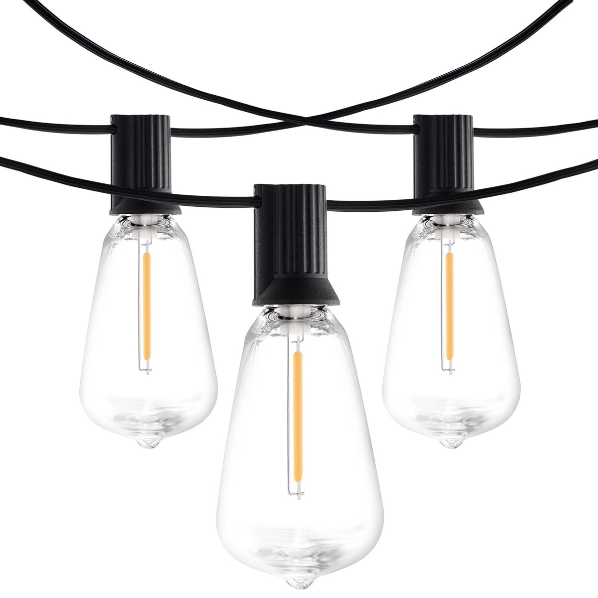 LED Outdoor String Lights, 200FT, 2700K Dimmable Outside Patio Lights with 100 ST38 Shatterproof Bulbs E12 Socket Base, Waterproof Hanging Lights for Porch Backyard Garden Balcony Party Decor