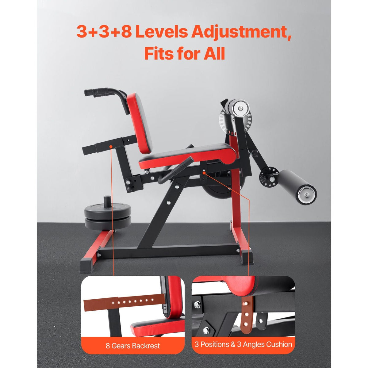 Leg Extension and Curl Machine, Seated Leg Rotary Extension for Thigh, Adjustable Lower Body Specialty Exercises Equipment, Heavy Duty Workout Bench for Home Gym, 550 LBS Capacity