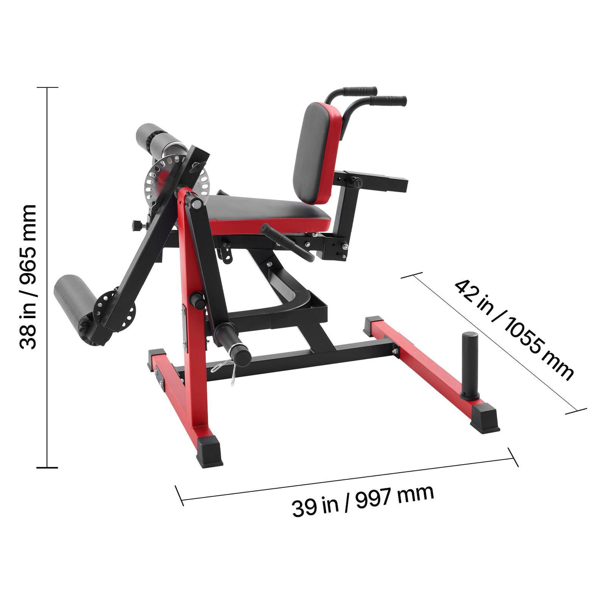 Leg Extension and Curl Machine, Seated Leg Rotary Extension for Thigh, Adjustable Lower Body Specialty Exercises Equipment, Heavy Duty Workout Bench for Home Gym, 550 LBS Capacity