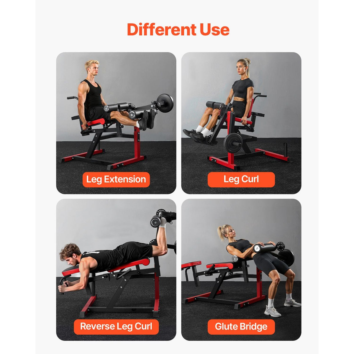 Leg Extension and Curl Machine, Seated Leg Rotary Extension for Thigh, Adjustable Lower Body Specialty Exercises Equipment, Heavy Duty Workout Bench for Home Gym, 550 LBS Capacity