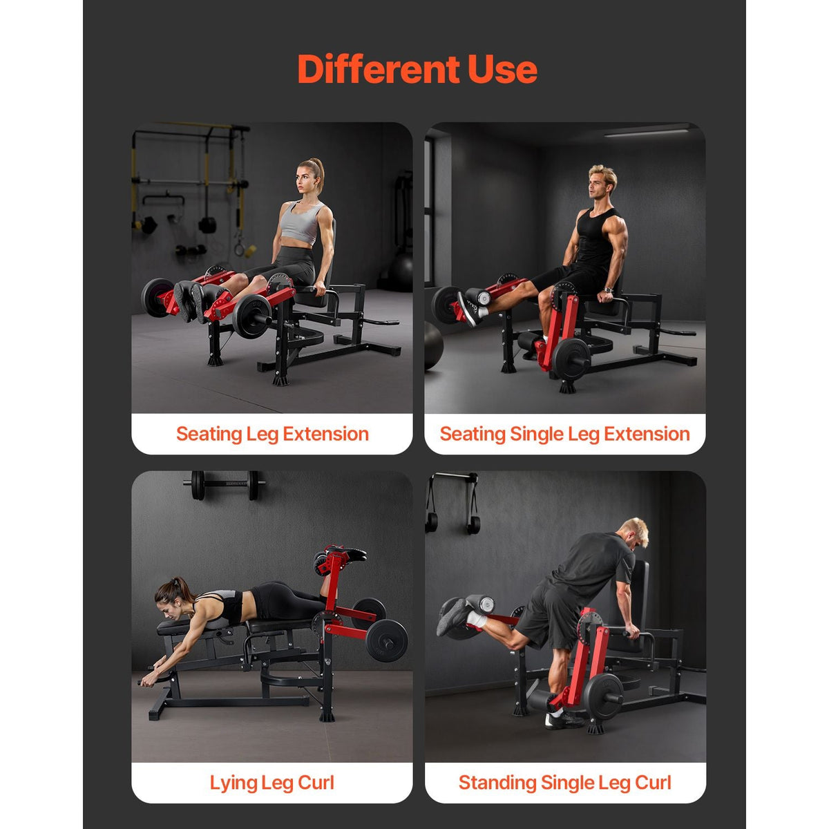 Leg Extension and Curl Machine, Seated Leg Rotary Extension for Thigh, Adjustable Lower Body Specialty Exercises Equipment, Heavy Duty Workout Bench for Home Gym, 700 LBS Capacity