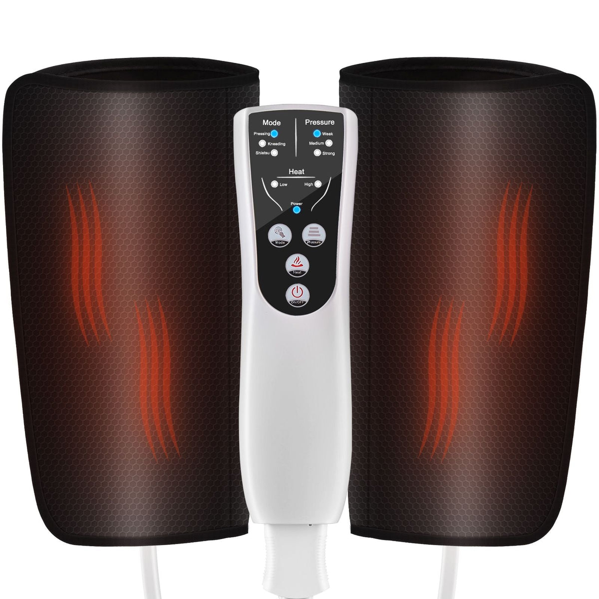 Leg Massager with Heat, Air Compression Calf Massager with 3 Modes & 3 Intensities, 2 Heating Levels, Calf Wraps Massager with Handheld Controller for Leg Circulation and Swelling Pain Relief