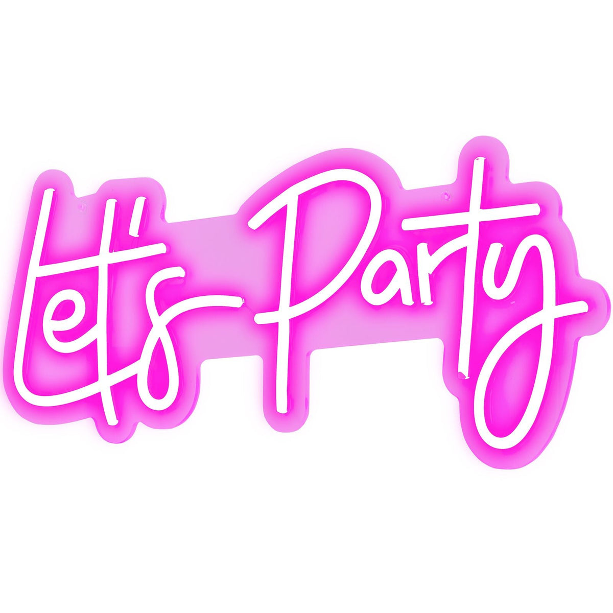 Let's Party Neon Sign, 23"X10" Neon Sign for Wall Decor, Adjustable Brightness Pink Neon Light Sign with Remote Control and Power Adapter, for Party/Wedding Celebration/Home Decoration