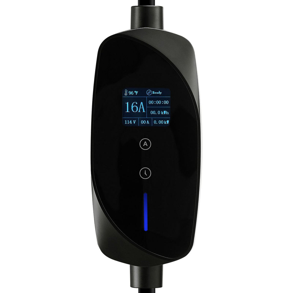 Level 1&2 EV Charger, 16 Amp Adjustable Current, Electric Vehicle Portable Charger with 25 ft Cable, 120V-240V, NEMA 6-20P Plug NEMA 5-15 Adapter, LCD, Home Car Charging Station for SAE J1772 EV