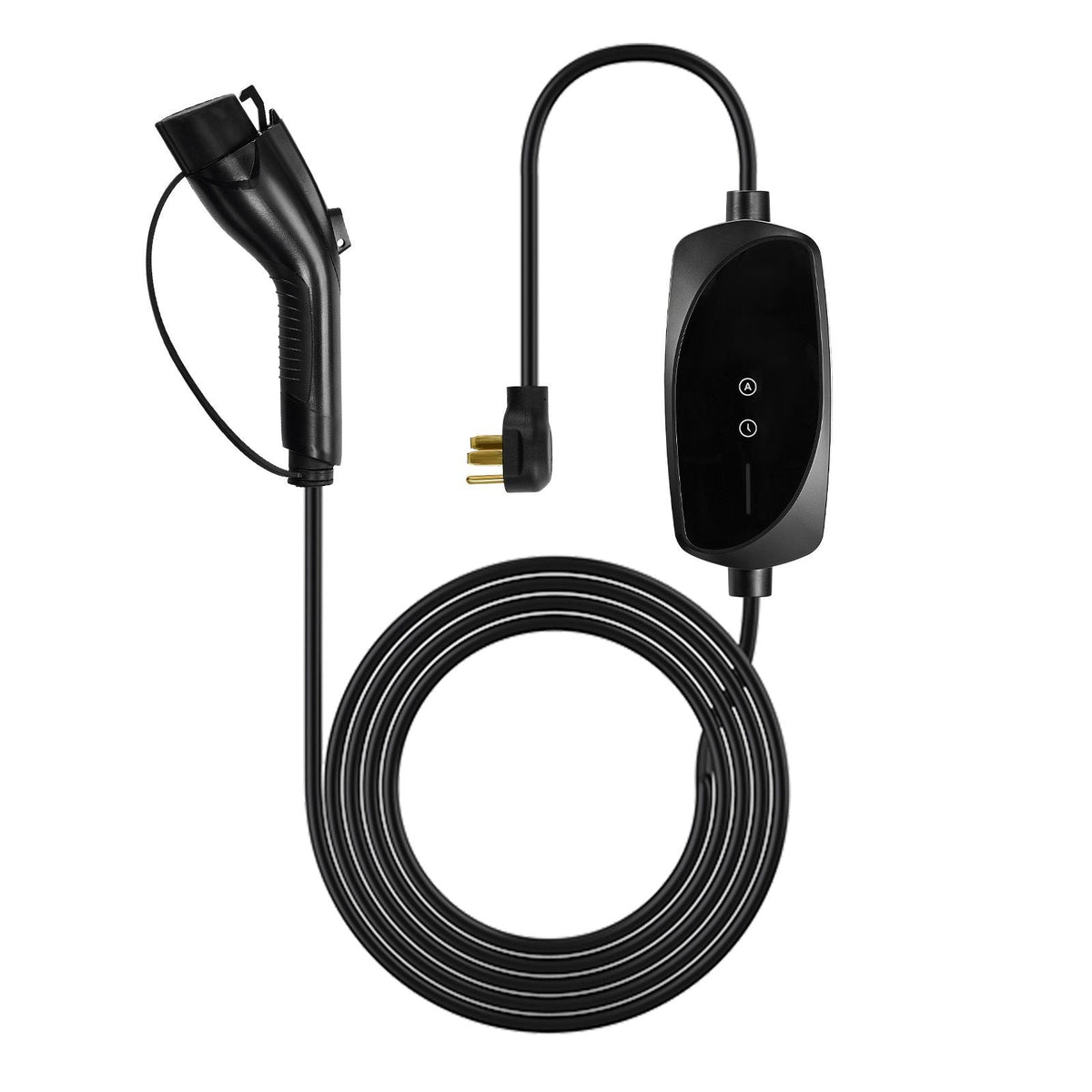 Level 2 EV Charger, 40 Amp Adjustable Current, 240V Electric Vehicle Portable Charger with 25 ft Charging Cable, LCD Display, NEMA 14-50P Plug, Plug-in Home Car Charging Station for SAE J1772 EV