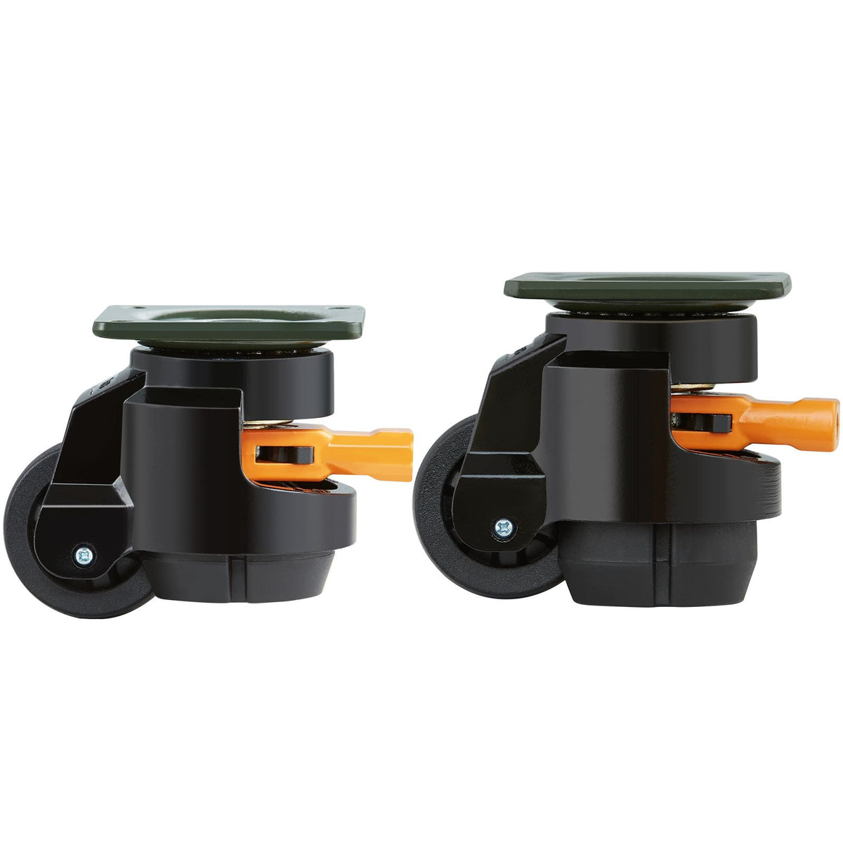 Leveling Casters, 4-Pack Heavy Duty 360° Swivel Caster Wheels Hold up to 1100 lbs Load, 2 inches Caster Diameter, Adjustable Casters with Upgraded Handle Design and Feet for Workbench & Machine