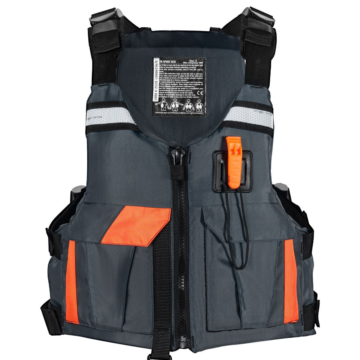 Life Vest for Watersports (PFD), Life Jacket with Waterproof Nylon & 80N Buoyancy, Life Vest/Jacket for Any Water Activity-Fishing, Kayaking, Surfing and More, Men and Women S