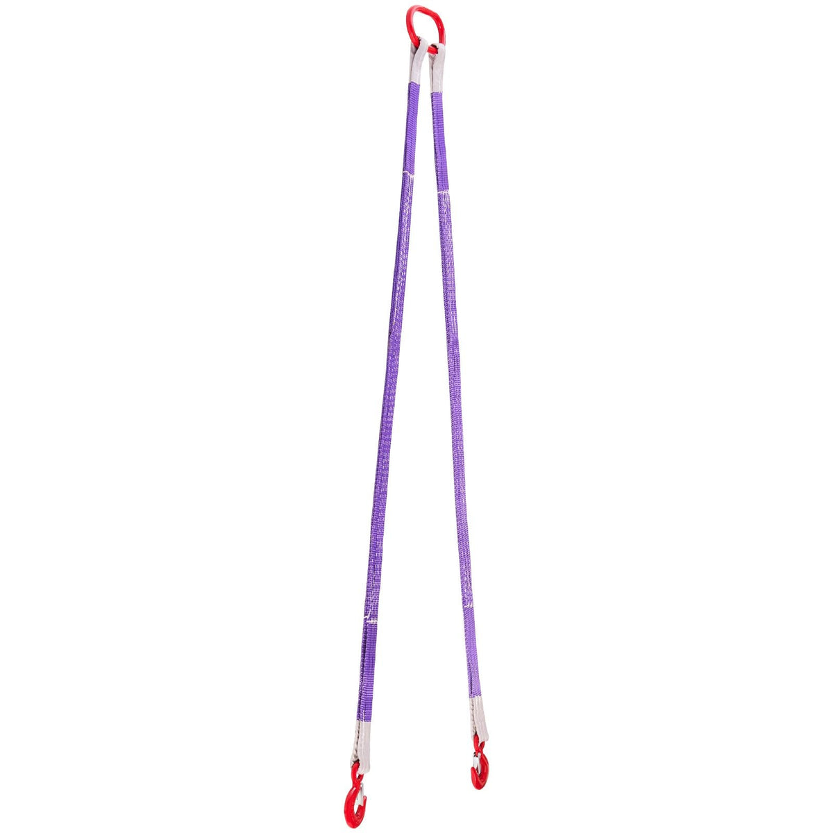 Lifting Sling Straps, 2Pcs Two-Leg Polyester Bridle Sling with Hooks, 4400LB Capacity, 5Ft Heavy Duty Rigging Strap, Thickened & Wear-Resistant Webbing Slings for Engines Cranes Hoists Truck