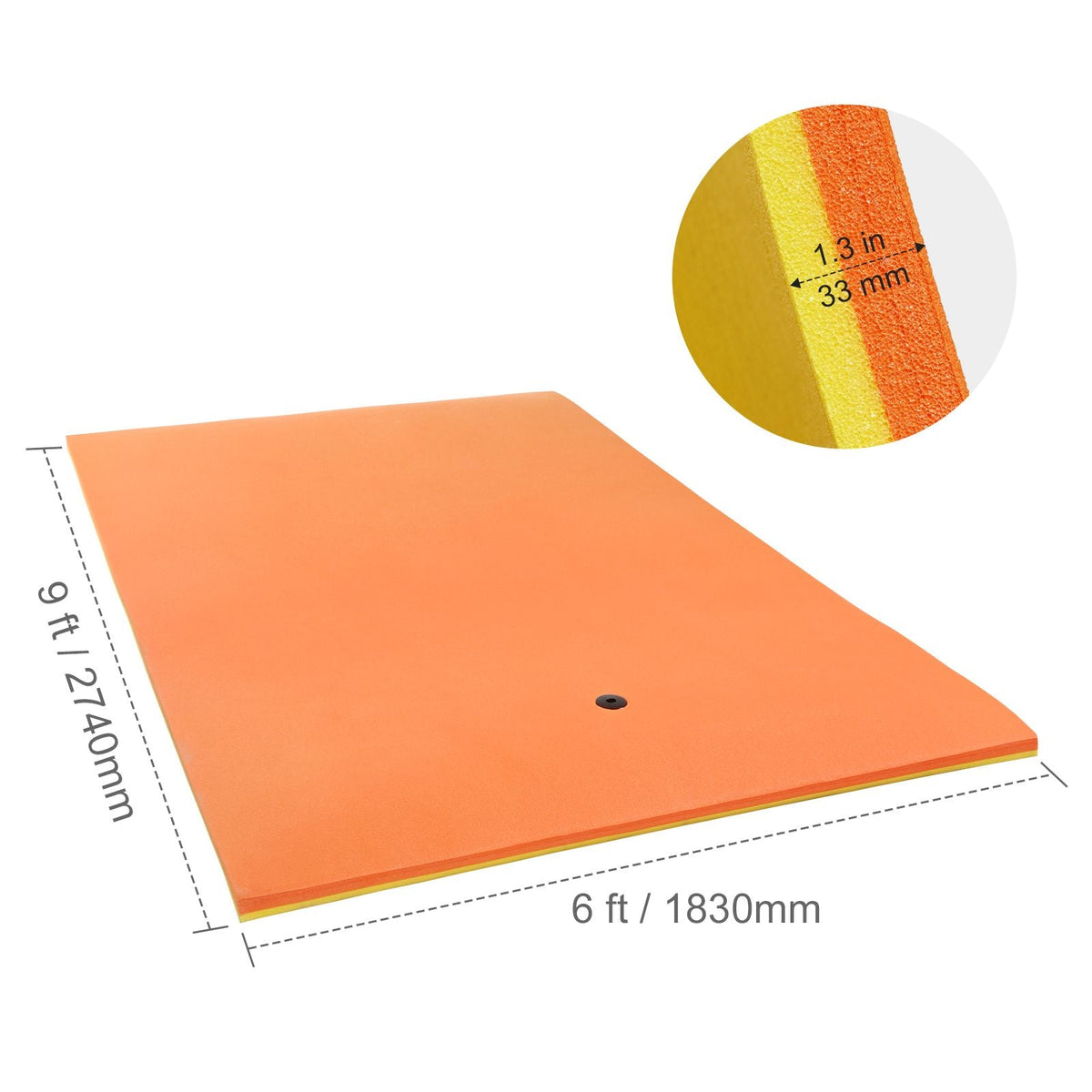 Lily Pad Floating Mat, Large 9x6 FT Floating Water Pad, 3-Layer Floating Dock for Adults Kids, 1.3" Thick Tear-Resistant XPE Foam Raft, Floating Island for Lake, Pool, Ocean, Beach, and Boating