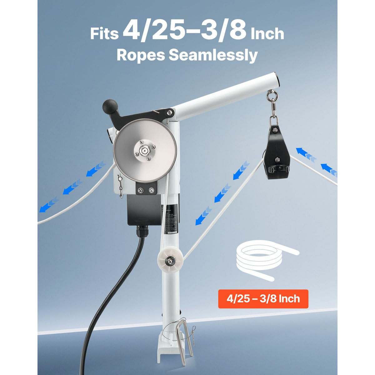 Line Hauler Pot Puller, 12V DC 1200W, Line Hauler Winch Holds 198 lbs Lift Capacity, Line Speed of 115 ft/min, 360 degree Rotation & Corrosion-Resistant, Crab Pot Puller