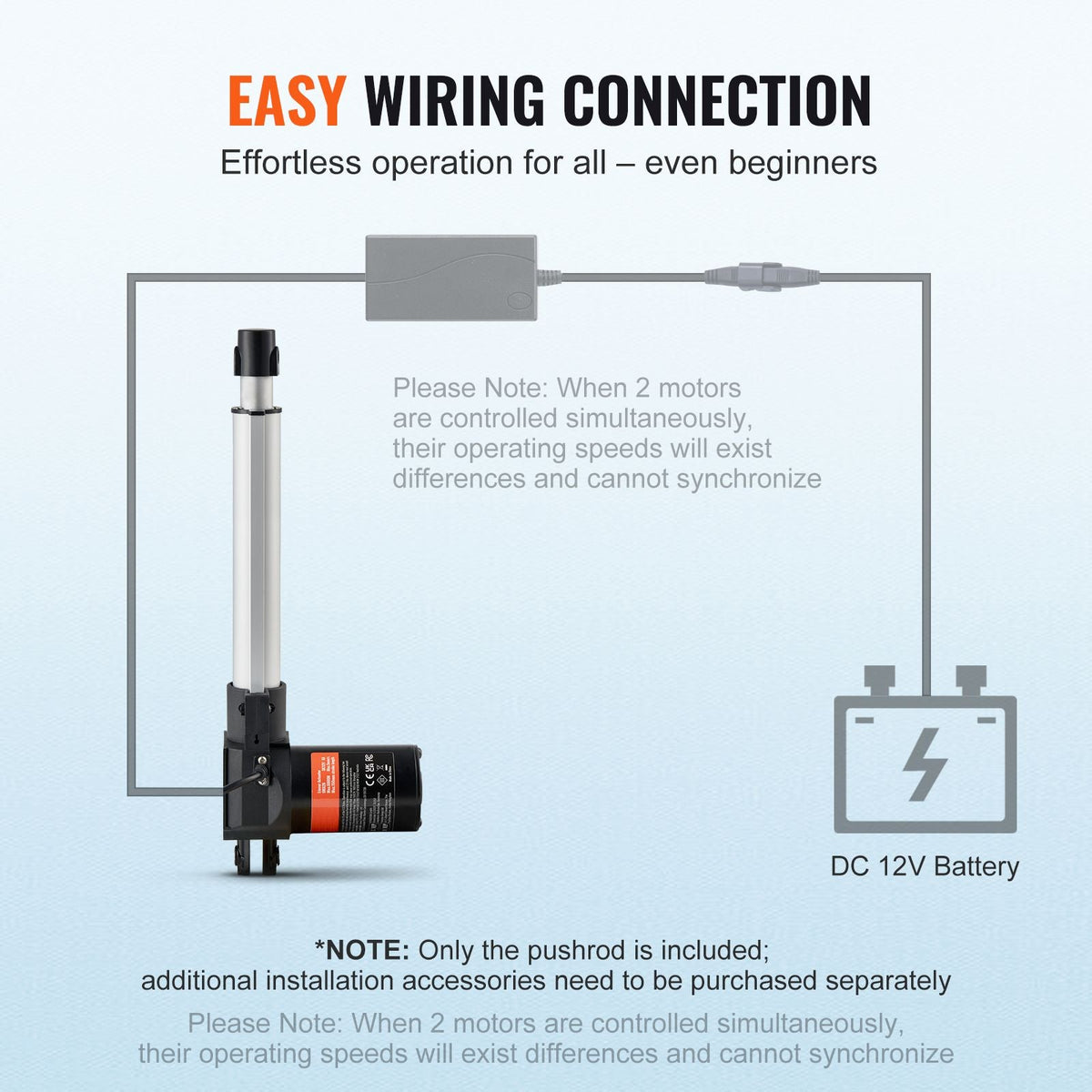 Linear Actuator 12V, 8 Inch Heavy Duty 1320lbs/6000N Linear Actuator, 0.19"/s Linear Motion Actuator with Mounting Bracket & IP44 Protection for Electric Door Industrial Machinery Vessels Cargo