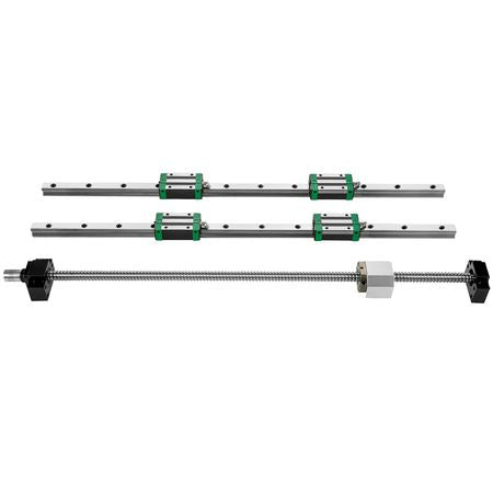 Linear Guide Rail, 2PCS HGR20-1000mm Linear Slide Rail + 1Pcs RM1605-1000mm Ballscrew with BF12/BK12 Kit, Coupling, Slide Blocks Linear Guide Rail Set for DIY CNC Routers Lathes Mills