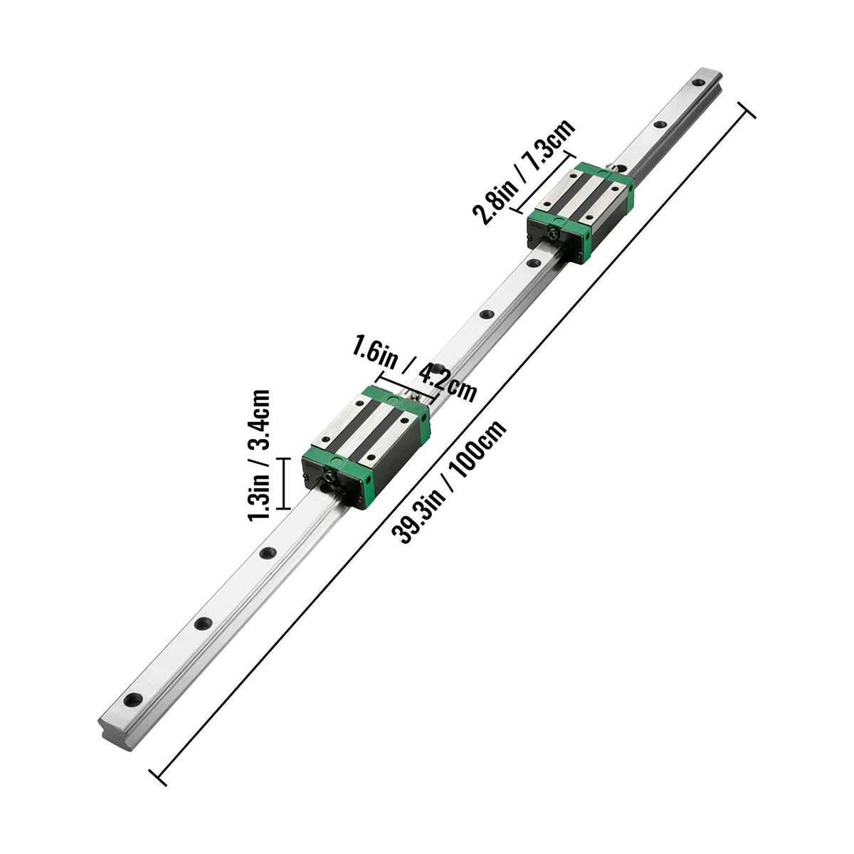 Linear Guide Rail, 2PCS HGR20-1000mm Linear Slide Rail + 1Pcs RM1605-1000mm Ballscrew with BF12/BK12 Kit, Coupling, Slide Blocks Linear Guide Rail Set for DIY CNC Routers Lathes Mills