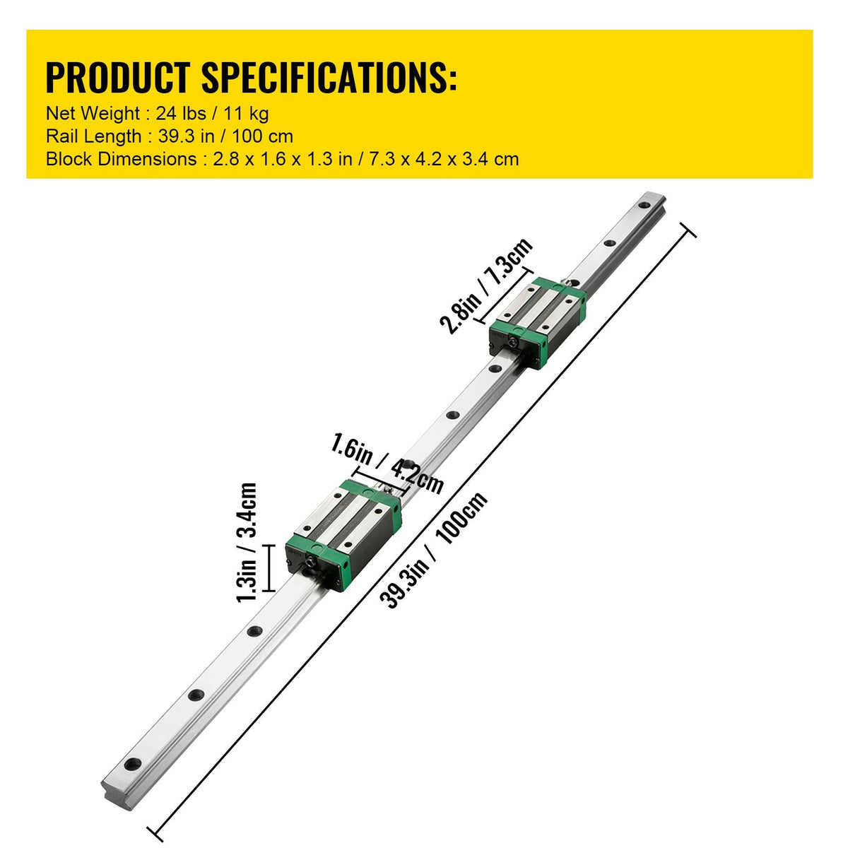 Linear Guide Rail, 2PCS HGR20-1000mm Linear Slide Rail + 1Pcs RM1605-1000mm Ballscrew with BF12/BK12 Kit, Coupling, Slide Blocks Linear Guide Rail Set for DIY CNC Routers Lathes Mills