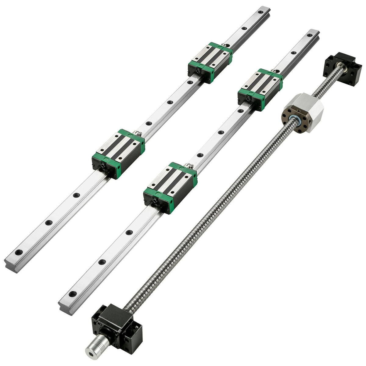 Linear Guide Rail 2Pcs HGR20-1500mm Linear Slide Rail with 1Pcs RM1605-1500mm Ballscrew with BF12/BK12 Kit Linear Slide Rail Guide Rail Square for DIY CNC Routers Lathes Mills
