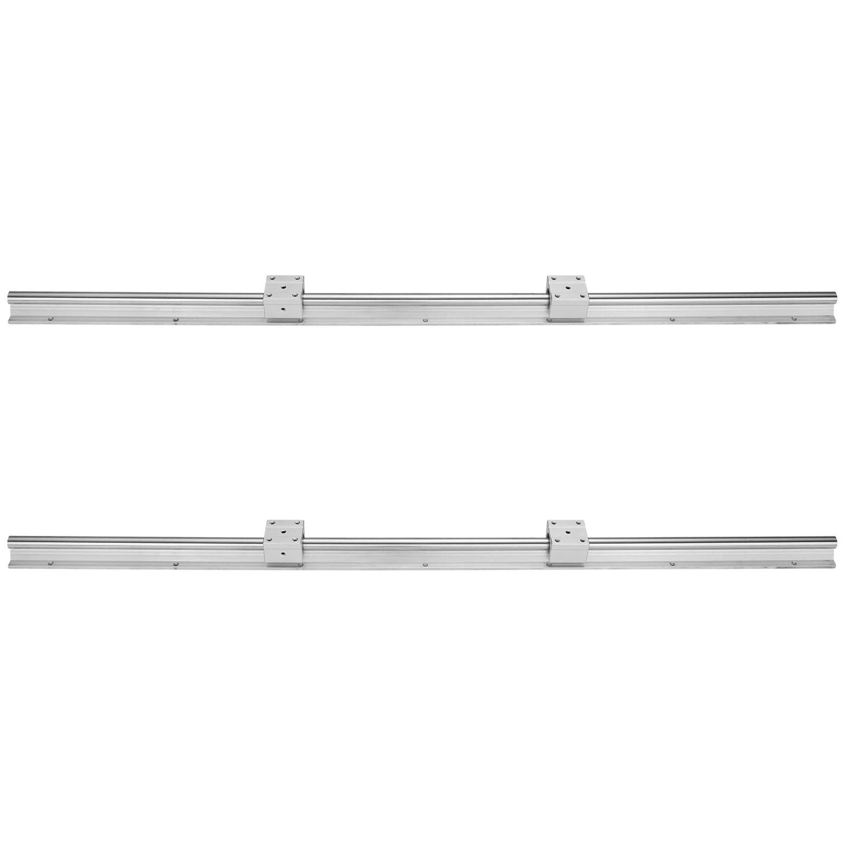 Linear Guide Rail Set, SBR12 1000mm, 2 PCS 39.4 in/1000 mm SBR12 Guide Rails and 4 PCS SBR12UU Slide Blocks, Linear Rails and Bearings Kit for Automated Machines DIY Project CNC Router Machines