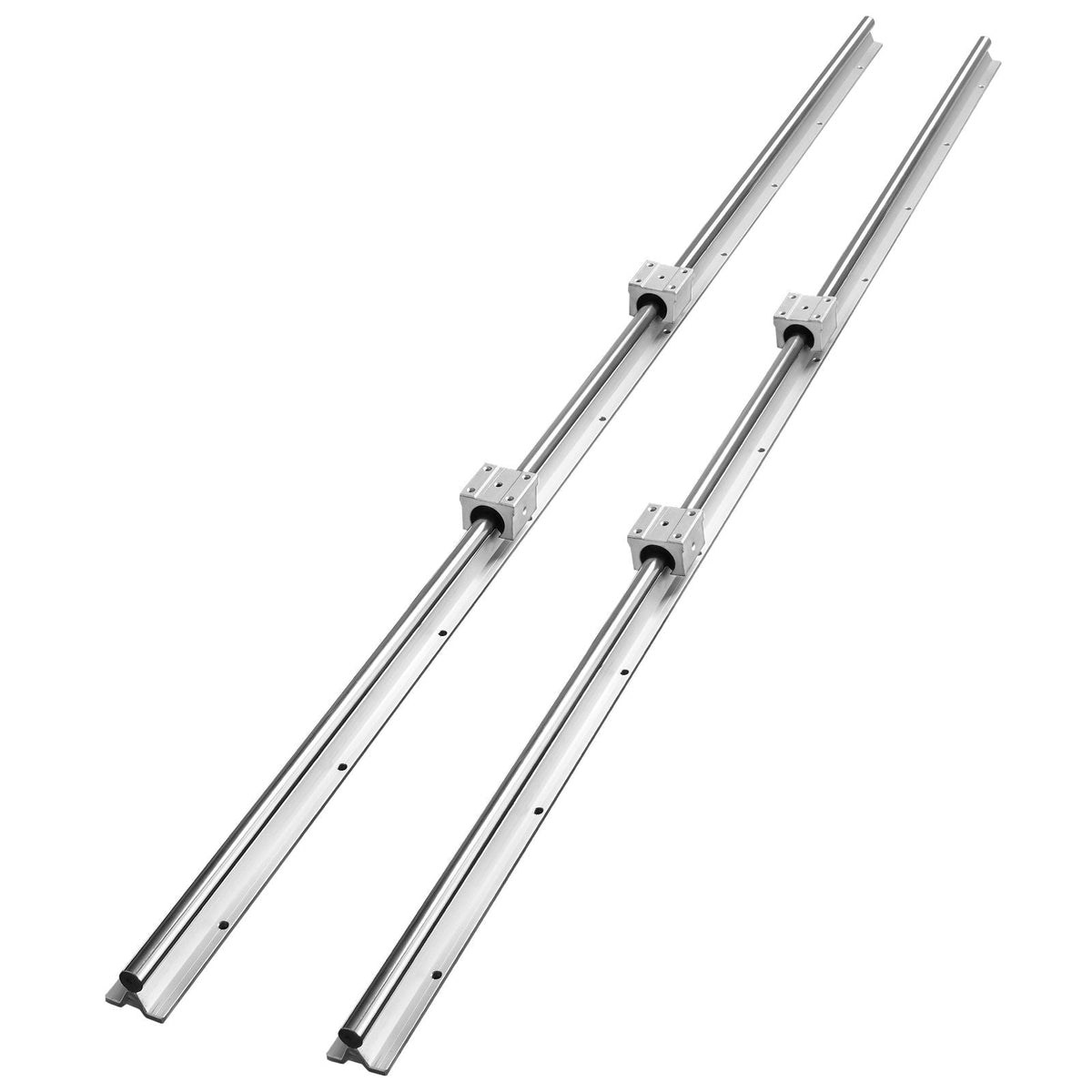 Linear Guide Rail Set, SBR16 1500mm, 2 PCS 59 in/1500 mm SBR16 Guide Rails and 4 PCS SBR16UU Slide Blocks, Linear Rails and Bearings Kit for Automated Machines DIY Project CNC Router Machines