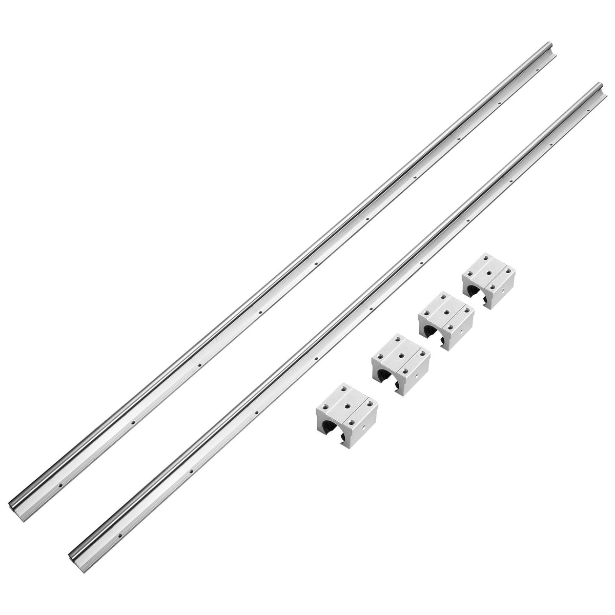 Linear Guide Rail Set, SBR16 1500mm, 2 PCS 59 in/1500 mm SBR16 Guide Rails and 4 PCS SBR16UU Slide Blocks, Linear Rails and Bearings Kit for Automated Machines DIY Project CNC Router Machines