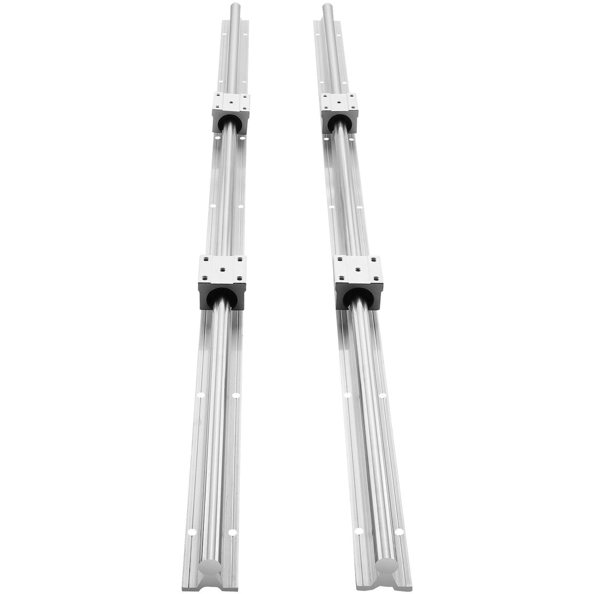 Linear Guide Rail Set, SBR16 800mm, 2 PCS 31.5 in/800 mm SBR16 Guide Rails and 4 PCS SBR16UU Slide Blocks, Linear Rails and Bearings Kit for Automated Machines DIY Project CNC Router Machines